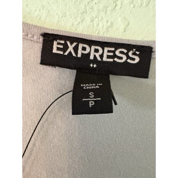 Express Women’s SP Silver Embroidered Lace Overlay Dressy Tank Top 16” PTP - Picture 3 of 4